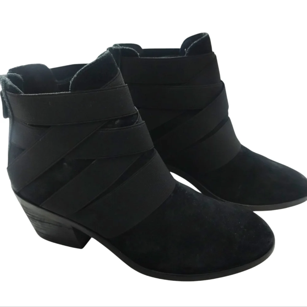 Eileen Fisher Womens Willis Black‎ Sport Suede Ankle Booties Size 7 Quiet Luxury